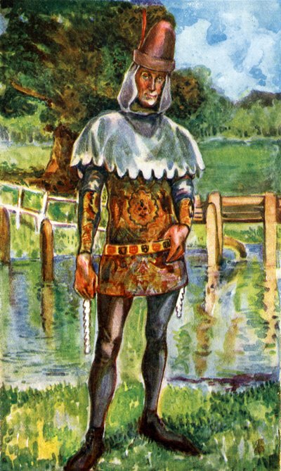Costume maschile nel regno di Edoardo III (1327-1377) da Dion Clayton Calthrop